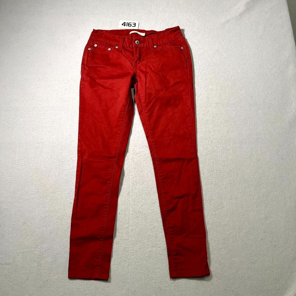 Levi's 535 Jeans Women 27 Red Denim Stretch 5 Pockets Dark Wash Super Skinny Leg